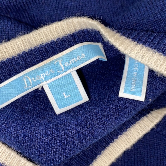 Draper James navy blue sweater wool and cashmere blend size large - Picture 7 of 9